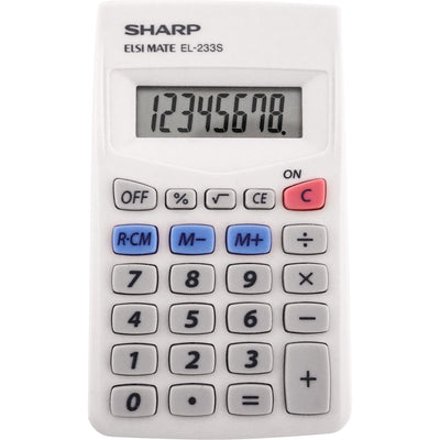 Sharp Calculators EL-240SAB 8-Digit Handheld Calculator, Blue, SHREL240SAB