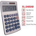 Sharp Calculators EL-240SAB 8-Digit Handheld Calculator, Blue, SHREL240SAB