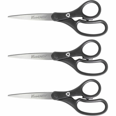 Acme United Westcott KleenEarth 8" Basic Recycled Straight Scissors, Black, 1 Pack, ACM15585