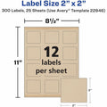 Avery Promotional Label, Matte, 300 / Pack, AVE22846