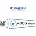 Avery Heavy-Duty View Binder, 3" Slant Rings, 11" x 17", White (72127), 11" Width x 17" Length, AVE72127