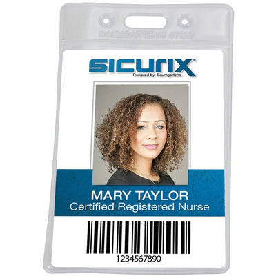 Baumgartens SICURIX Badge Holder, Clear, 50 / Pack, BAU67825