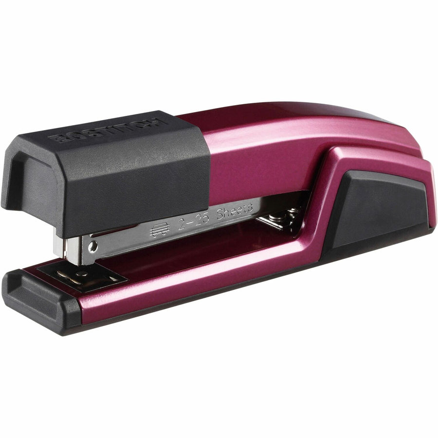 Bostitch Epic Antimicrobial Office Stapler, 3.4" x 8.5", Magenta, Metal, 25 Sheet, Staple Storage, BOSB777RMAG