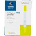 Business Source Chisel Tip Yellow Value Highlighter, 1 Dozen, BSN37533