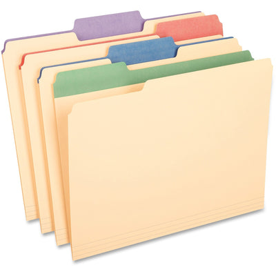 TOPS Pendaflex 1/3 Tab Cut Letter Recycled Top Tab File Folder, Assorted, 8 1/2" Width x 11" Length, 50 / Box — view 1
