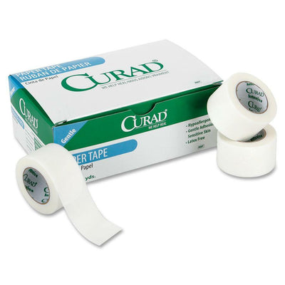 Medline Curad Paper Adhesive Tape, White, 12 / Box, MIINON270001