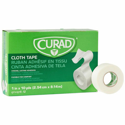 Medline Curad Cloth Silk Adhesive Tape, White, 1 Box, MIINON270101