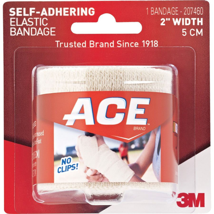 Ace Self-adhering Square Elastic Bandage, Tan, Reusable, MMM207460