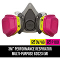 3M Tekk Protection Multipurpose Respirator, Gray, MMM62023HA1C