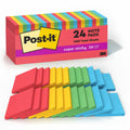 3M Post-it Super Sticky Notes Cabinet Pack - Playful Primaries Color Collection, Blue Paradise, 24 / Pack, MMM65424SSANCP