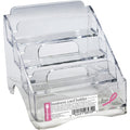 Officemate Pink Ribbon Four Tier Business Card Holder (08930), Clear, OIC08930