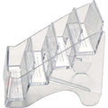 Officemate Pink Ribbon Four Tier Business Card Holder (08930), Clear, OIC08930