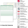 Paris DocuGard Security Business Checks, Marble Green, 8 1/2" x 11", 500 / Ream, PRB04502