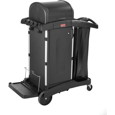 Rubbermaid Commercial High Security Cleaning Cart, Black, RCP9T7500
