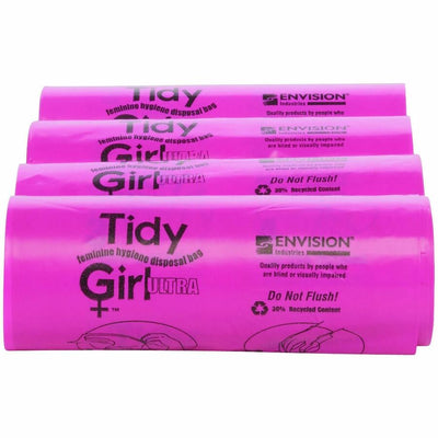 STOUT industrial and commercial grade Products Stout Tidy Girl Feminine Hygiene Disposable Bags, Pink, 1 Box, STOTGUF