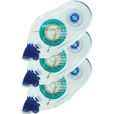 Tombow Mono Permanent Adhesive Applicator Refill, Clear, 0.33", 13.11 yd, Acid-free, 1 / Pack, TOM62207