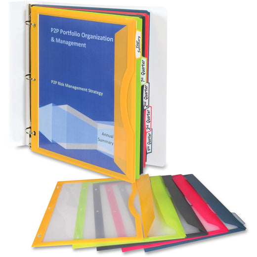 C-Line Write-on Tab Poly Binder Pockets, 1 Set