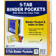 C-Line Write-on Tab Poly Binder Pockets, 1 Set