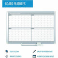 Bi-silque S.A MasterVision Dry-erase 4-month Planner, Silver, 36", BVCGA03105830