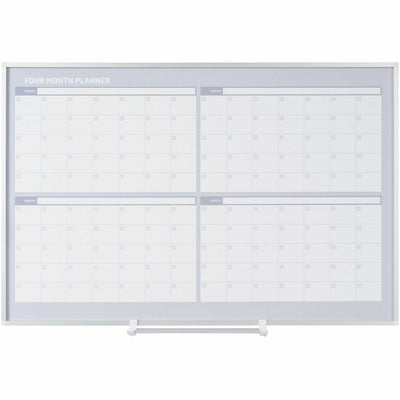 Bi-silque S.A MasterVision Dry-erase 4-month Planner, Silver, 36", BVCGA03105830