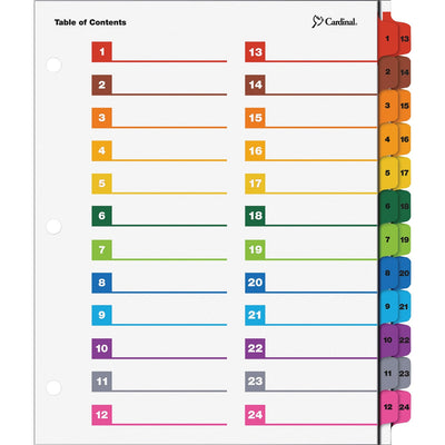 TOPS Cardinal OneStep Printable Dividers, Multicolor, CRD60960