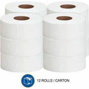 Genuine Joe Jumbo Roll Bath Tissues, 1 Carton