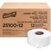 Genuine Joe Jumbo Roll Bath Tissues, 1 Carton