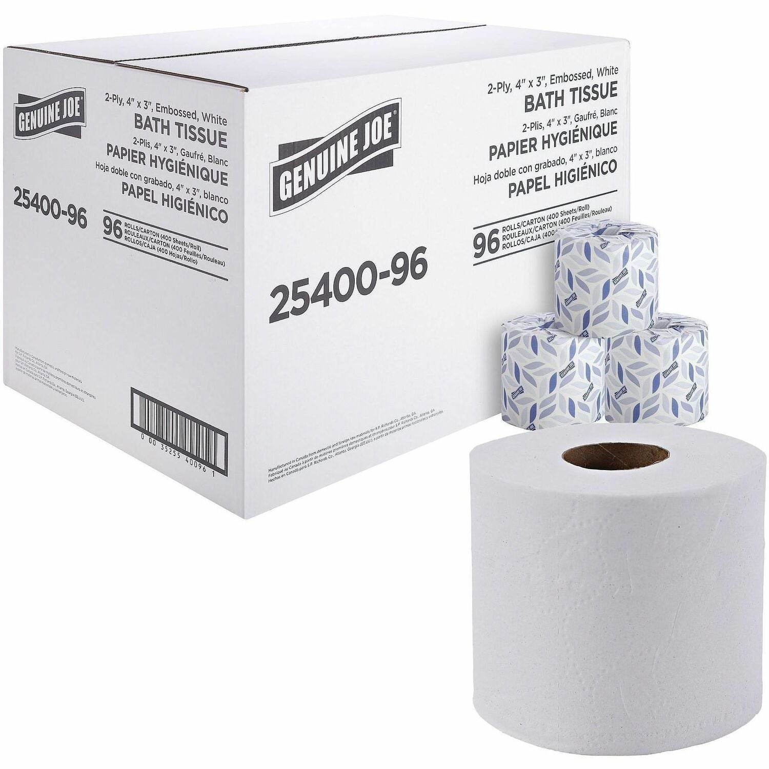 Genuine Joe 2-ply Standard Bath Tissue Rolls, 1 Carton