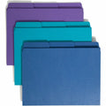 Smead SuperTab 1/3 Tab Cut Letter Recycled Top Tab File Folder, Navy, 8 1/2" Width x 11" Length, 3 / Pack, SMD11989
