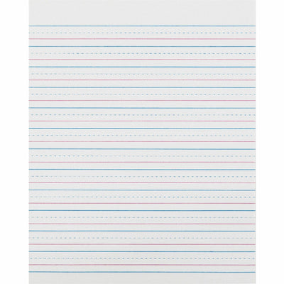 Zaner-Bloser Pacon Broken Midline Sulphite Paper, 8" x 10 1/2", 500 / Ream, PACZP2413