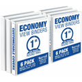 Samsill Economy View Binder, White, 6 / Carton, SAMI08537