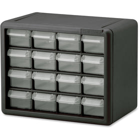 Akro-Mils / Myers 16-Drawer Plastic Storage Cabinet, Black, AKM10116