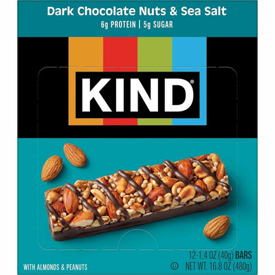 KIND Snacks Dark Chocolate Nuts & Sea Salt Nut Bars, 12 / Box, KND17851