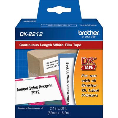 Brother Continuous Length Film Tape, White, 1 Roll, BRTDK2212