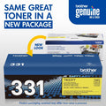 Brother TN331Y Original Laser Toner Cartridge - Yellow -, BRTTN331Y