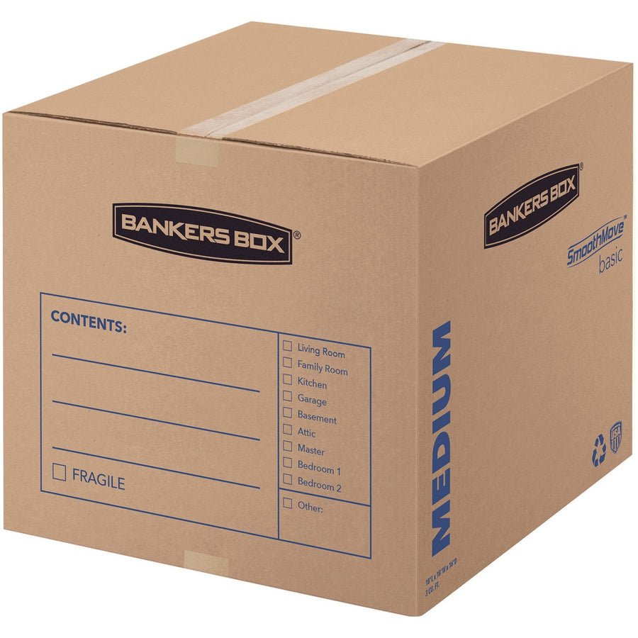 Fellowes Bankers Box SmoothMove Basic Medium Moving Boxes, Black, 1 Carton — view 1