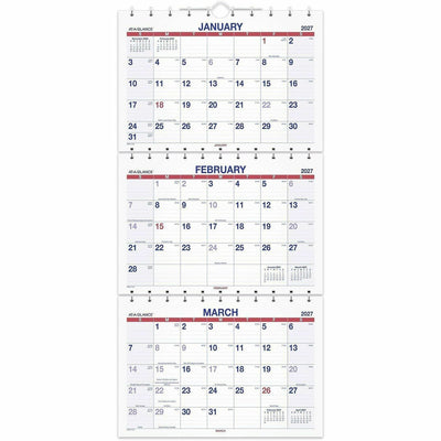 ACCO At-A-Glance Move-A-Page 3-Month Wall Calendar, White, 12", 12EA/CT — view 1