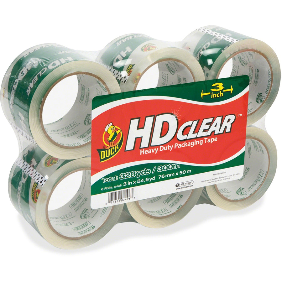 Shurtech HD Clear Packaging Tape, Crystal Clear, 3", 54.60 yd, Adhesive, 1 / Pack, DUC307352