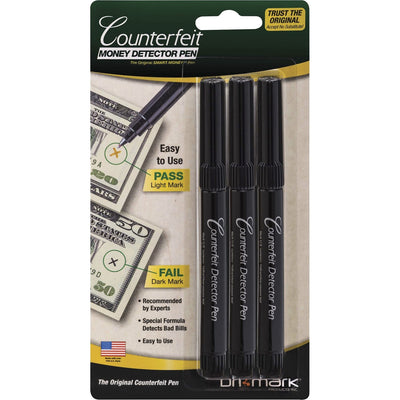 Dri Mark Counterfeit Detector Pens, Black, 3 / Pack, DRI3513B