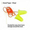 3M E-A-R soft FX Corded Earplugs, Yellow, 1 Box, MMM3121260