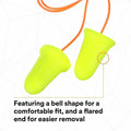 3M E-A-R soft FX Corded Earplugs, Yellow, 1 Box, MMM3121260