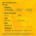3M E-A-R soft FX Corded Earplugs, Yellow, 1 Box, MMM3121260