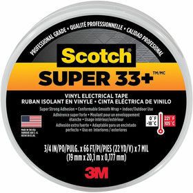 3M Scotch Super 33 Plus Vinyl Electrical Tape, Black, 10 / Carton, MMM6132BA10
