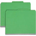 Smead 2/5 Tab Cut Letter Recycled Classification Folder, Green, 8 1/2" Width x 11" Length, 10 / Box, SMD14063