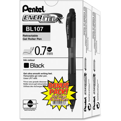Pentel EnerGel EnerGel-X Retractable Gel Pens, 24 / Pack, PENBL107ASW2