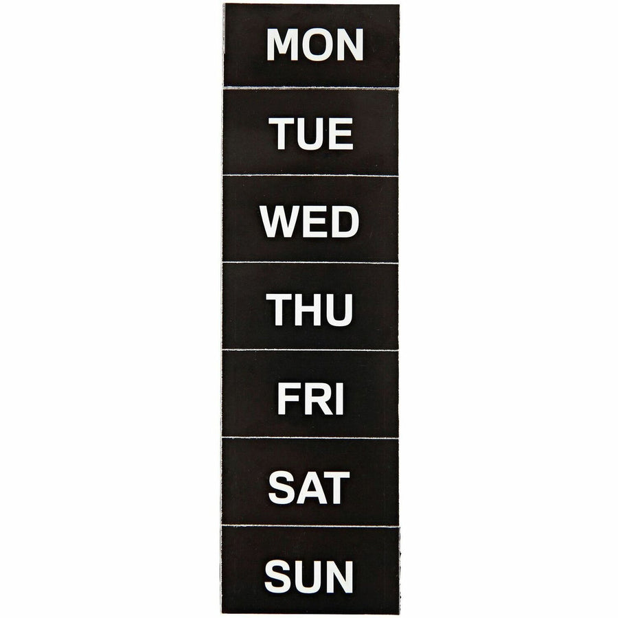 MasterVision Magnetic Weekday Calendar Characters, 2" x 1", Black, 7 / Pack, BVCFM1007