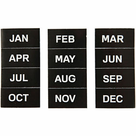 Bi-silque S.A MasterVision Magnetic Monthly Calendar Characters, Black, 12 / Pack, BVCFM1108