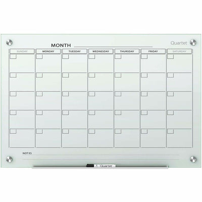 ACCO Quartet Infinity Glass Glass Dry-Erase Calendar Board, White, QRTGC2418F