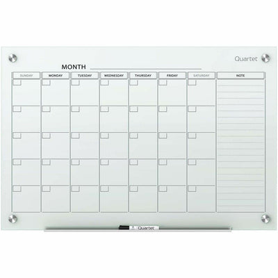 ACCO Quartet Infinity Glass Magnetic Calendar Board, White, 36", QRTGC3624F