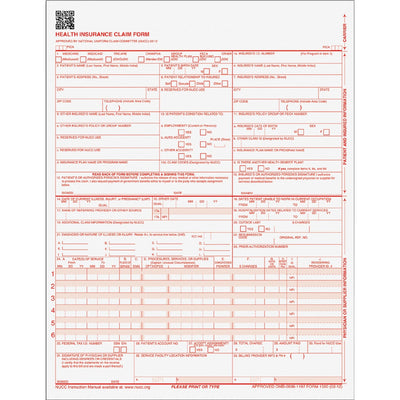 TOPS CMS-15000 Health Insurance Claim Forms, 11" Width x 8.50" Length, 1 Pack, TOP50135RV